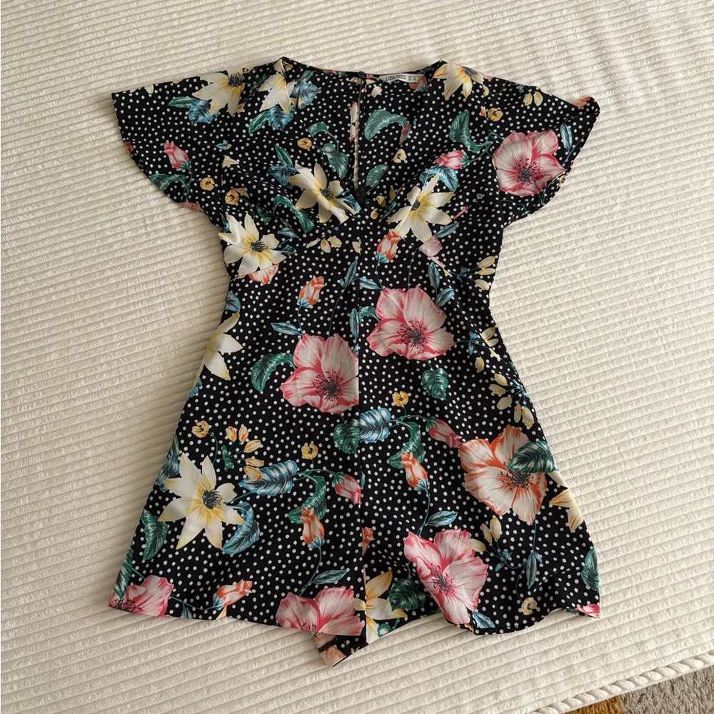 Zara Floral & Polka Dot Romper